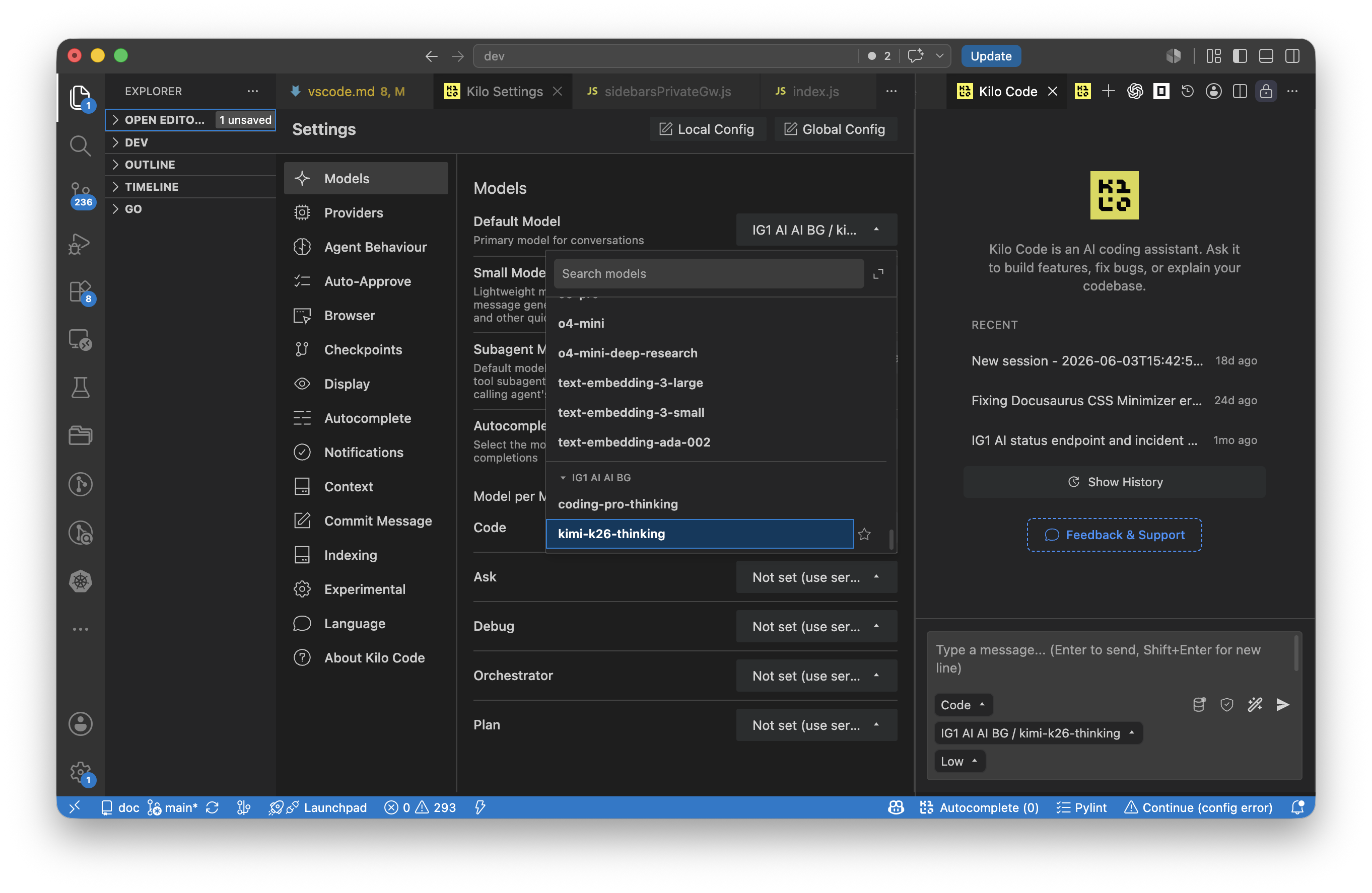 Kilo Code Extension - Configure Provider