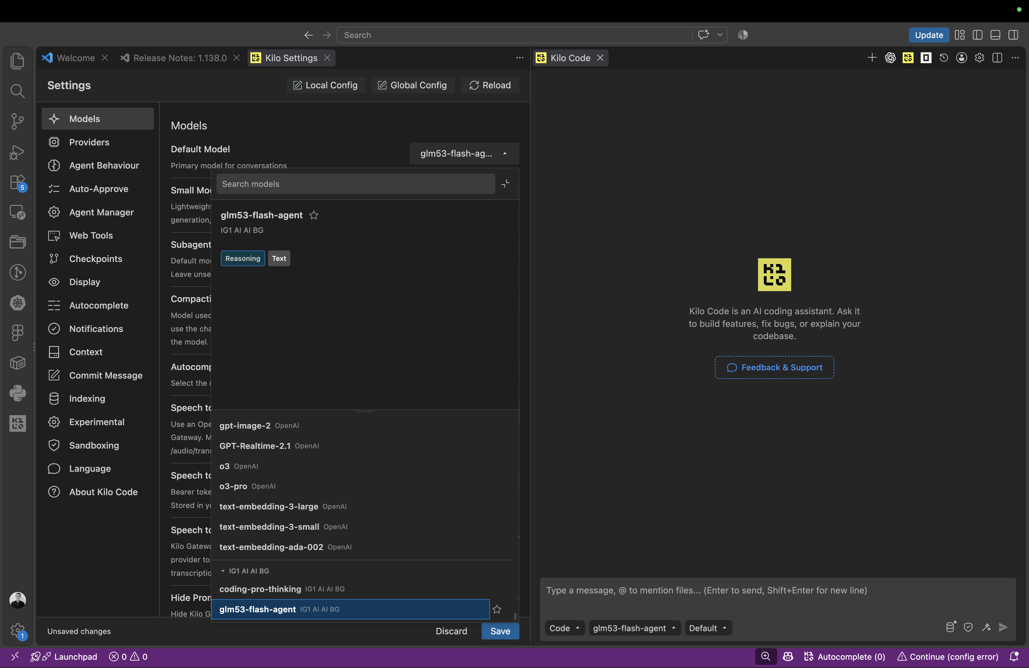 Kilo Code Extension - Configure Provider