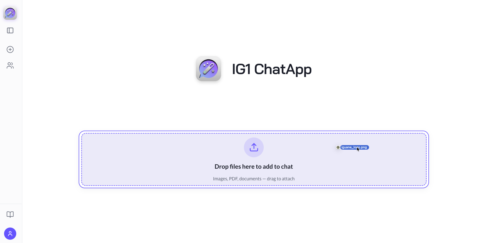 Attachment icon highlighted with file picker dialog open