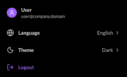 User Profile Menu