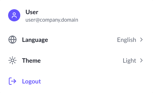User Profile Menu