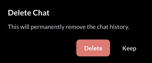 Delete confirmation popup
