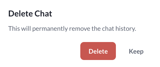 Delete confirmation popup